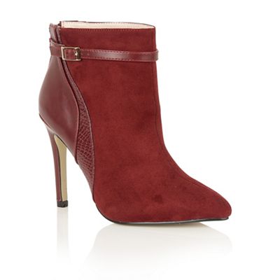 Burgundy 'Yazmin' ankle boots
